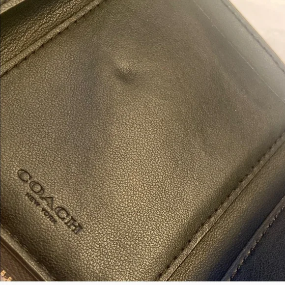 Coach Signature Brown and Black Zip Wallet - Picture 5 of 5